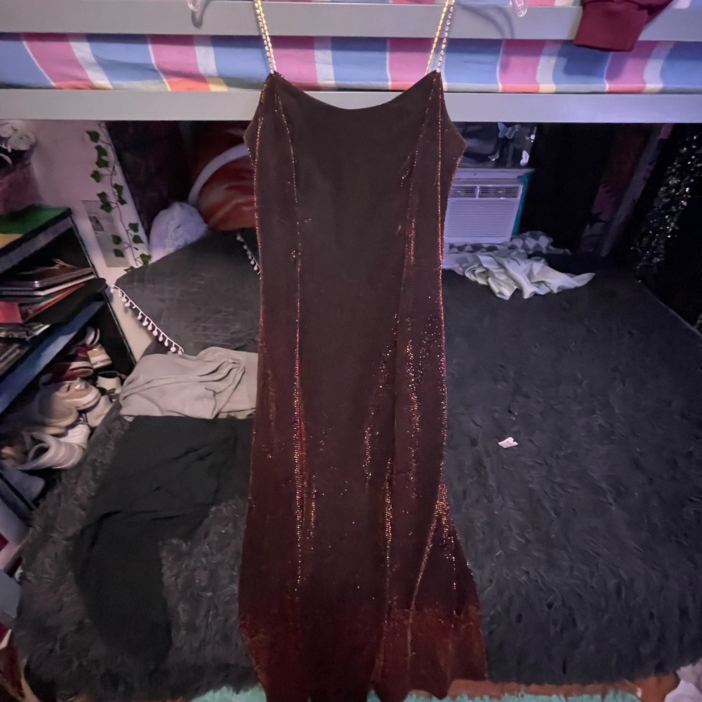 long red formal sparkly dress size 4